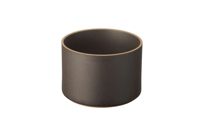 Hasami Porcelain large black planter, ideal for cachepot or direct planting, multifunctional design.