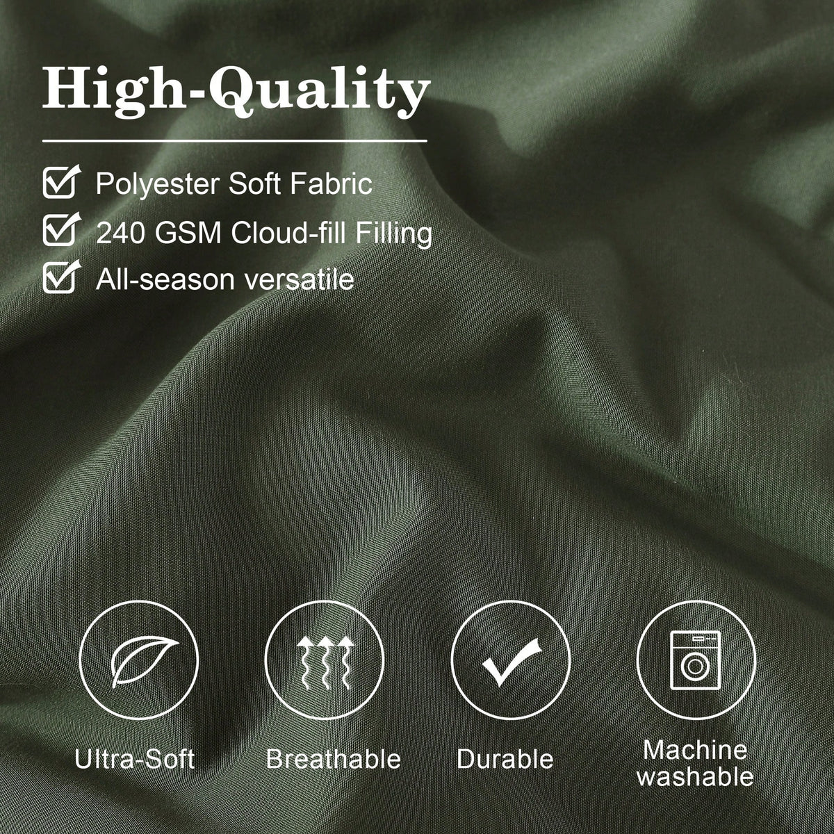 Haven Home Solid Comforter Set- 7 Pieces Bed In A Bag Bedding Sets With Comforters, All Seasons Down Alternative Comforter With Sheets, Pillowcases & Shams