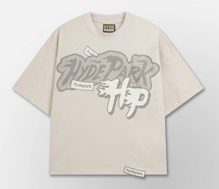 HYDEPARK-Monochrome Tee - Cream