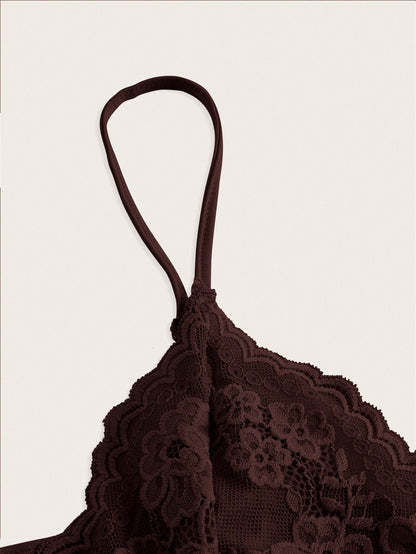 ICON Contrast Lace Bow Front Ruched Y2k Cami Top