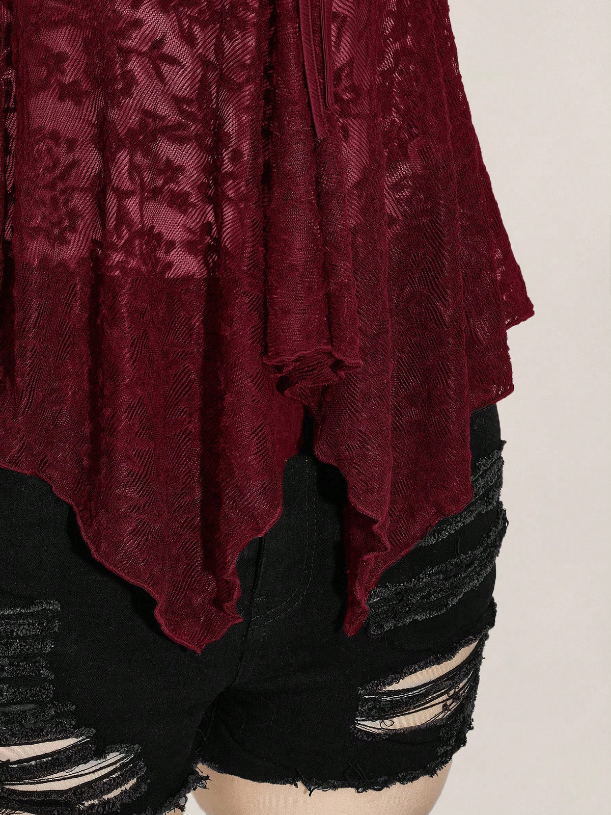 ICON Plus Size Women Knotted Lace Ruffle Asymmetrical Hem Casual Versatile Date Night Camisole Top