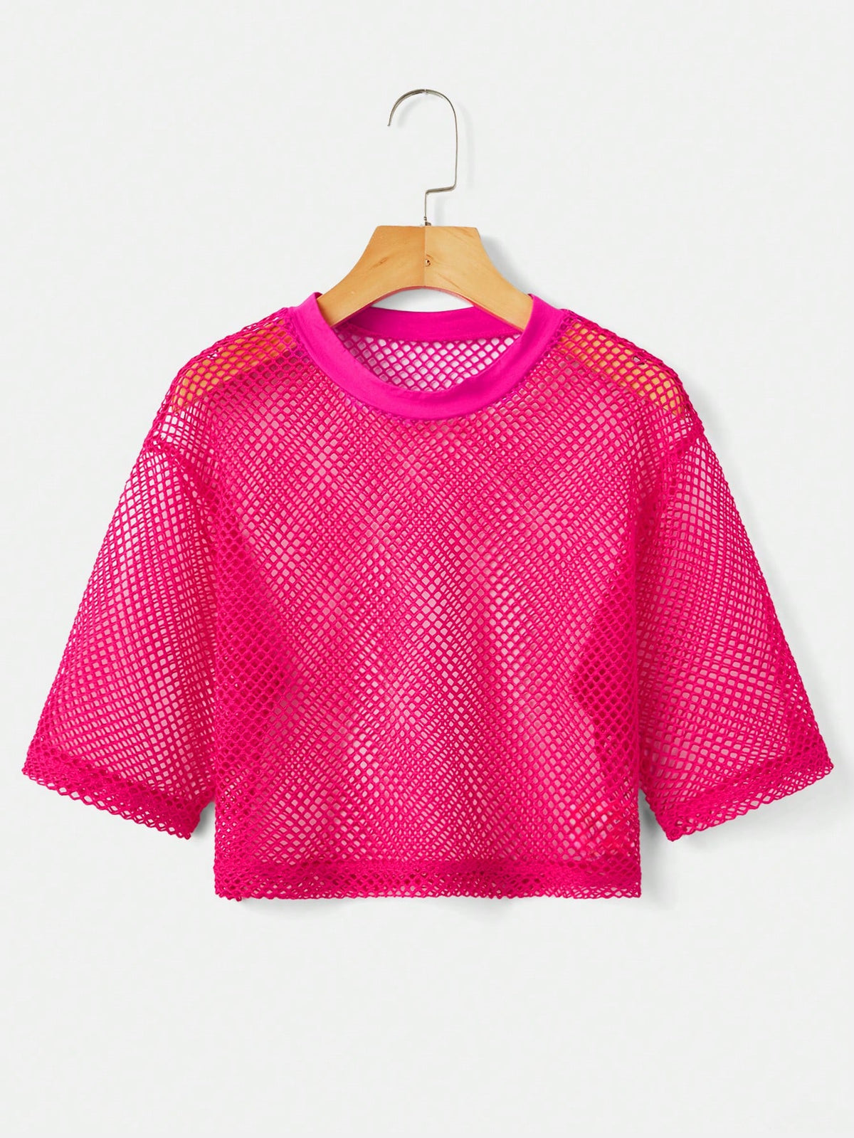 ICON Solid Fishnet Mesh Summer Top