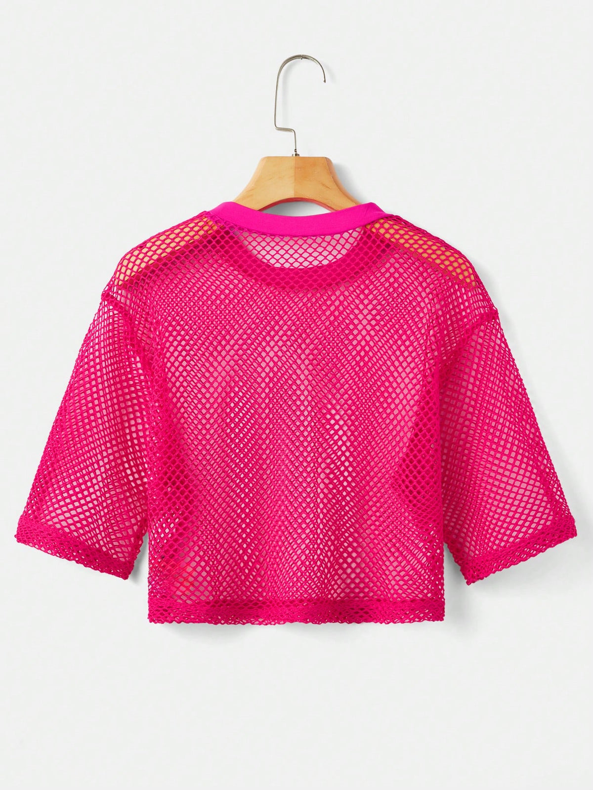 ICON Solid Fishnet Mesh Summer Top