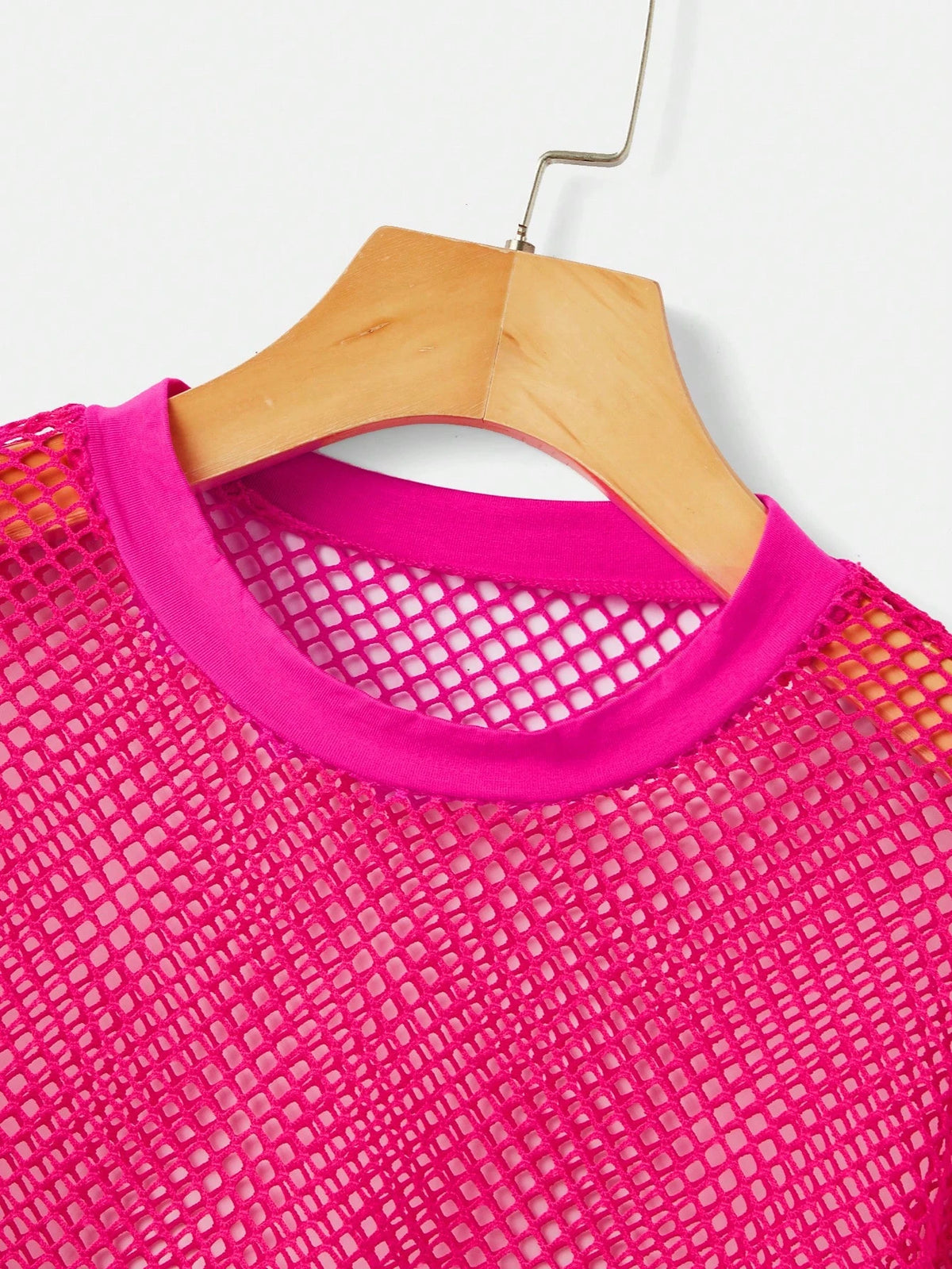 ICON Solid Fishnet Mesh Summer Top