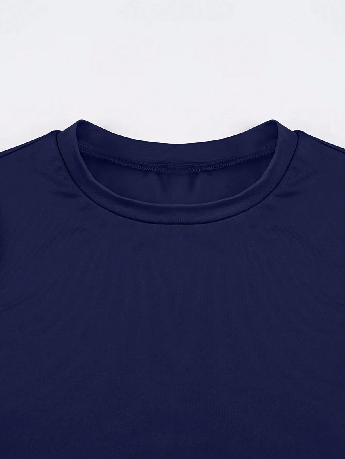 INAWLY Solva Women's Plain Crew Neck Short Sleeve Casual Blouse