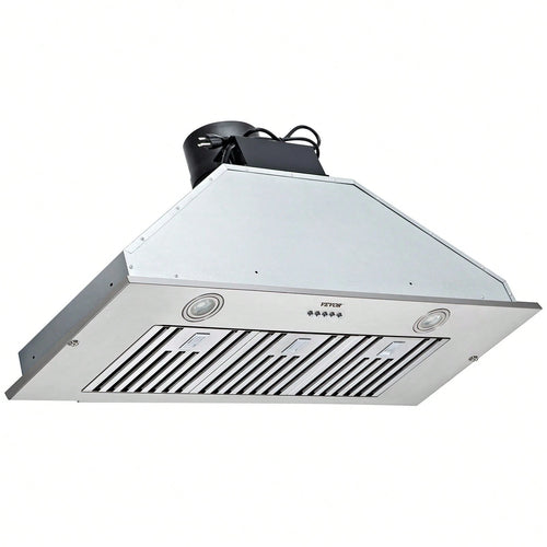 Insert Range Hood, 800CFM 3-Speed, 36 Inch Stainless Steel Built-In Kitchen Vent With Push Button Control LED Lights Baffle Filters, Ducted/Ductless Convertible, ETL Listed