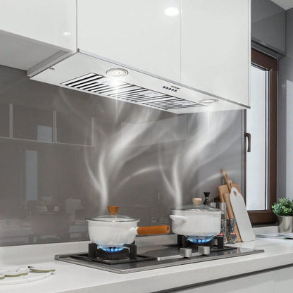 Insert Range Hood, 800CFM 3-Speed, 36 Inch Stainless Steel Built-In Kitchen Vent With Push Button Control LED Lights Baffle Filters, Ducted/Ductless Convertible, ETL Listed