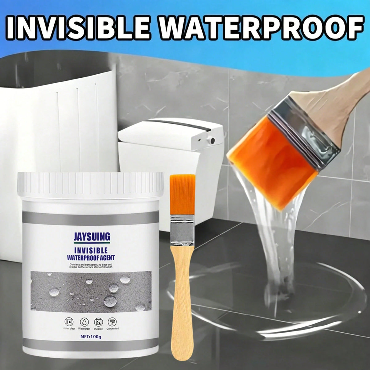 JAYSUING Transparent Waterproof Sealant,Suitable For Pipes, Walls, Roofs, Shingles, Tiles- Emergency Leak Fix, Multi-Surface Adhesive, Indoor/Outdoor Use