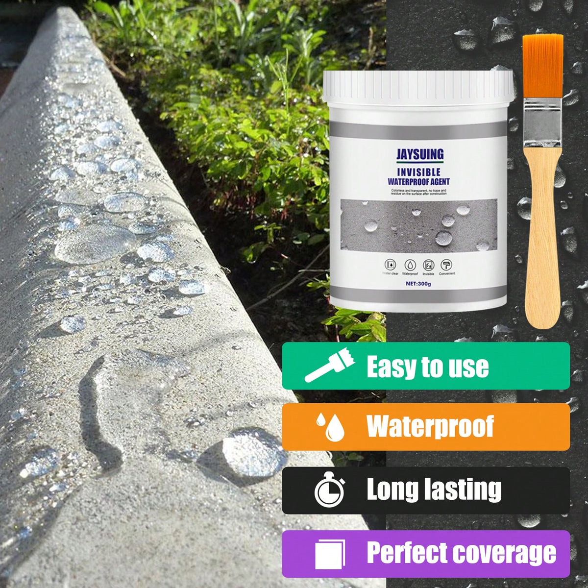 JAYSUING Transparent Waterproof Sealant,Suitable For Pipes, Walls, Roofs, Shingles, Tiles- Emergency Leak Fix, Multi-Surface Adhesive, Indoor/Outdoor Use