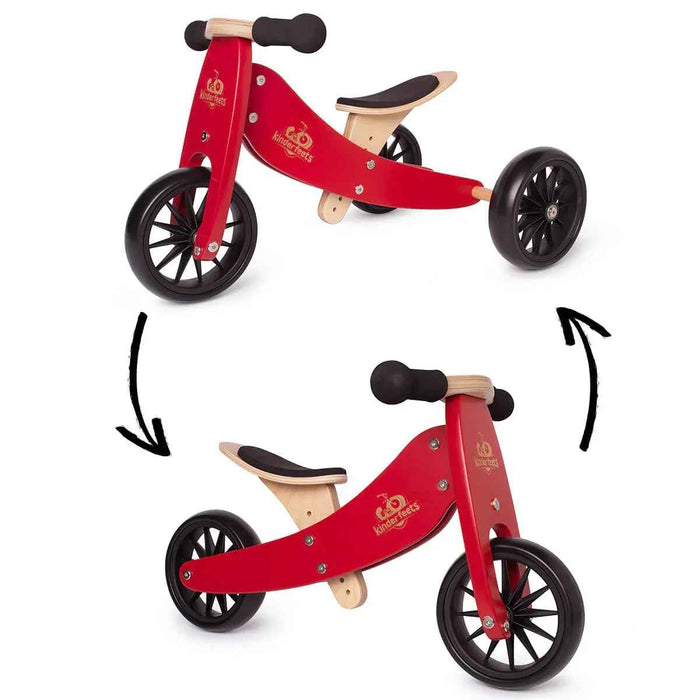 Kinderfeets® Lesen poganjalec Tiny Tot 2v1 Cherry Red Kinderfeets