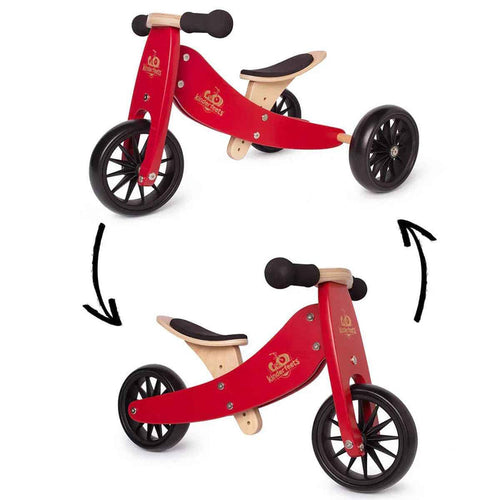 Kinderfeets® Lesen poganjalec Tiny Tot 2v1 Cherry Red Kinderfeets