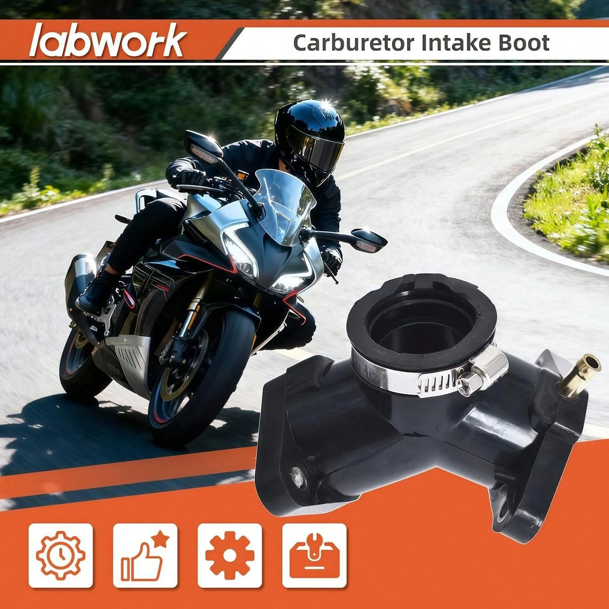 Labwork Carburetor Intake Boot Replacement For 66 V-Star VIRAG0 250 XV250