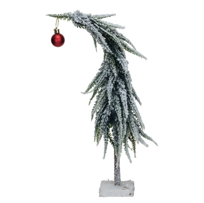 Leaning Evergreen w/ Red Ball Ornament - 13 Hub Lane   |  Tabletop Trees