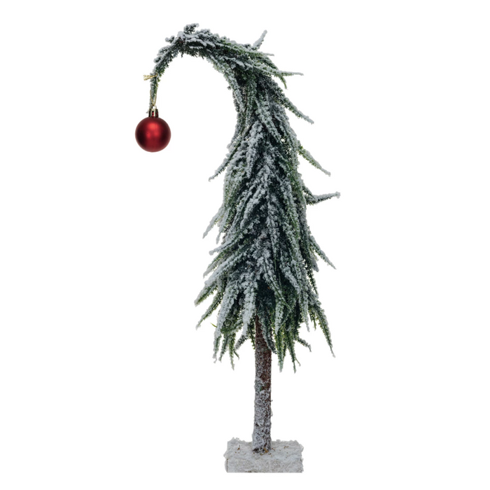 Leaning Evergreen w/ Red Ball Ornament - 13 Hub Lane   |  Tabletop Trees