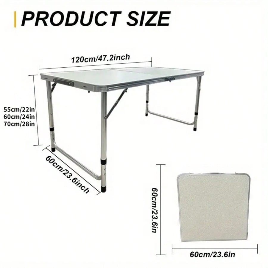 LEO IRIS 4FT/6FT Folding Table With Carrying Handle, Heavy Duty Rectangular Table For Kitchen, Dining Room, Party, Wedding, Indoor & Outdoor Meals, Christmas Gift- White