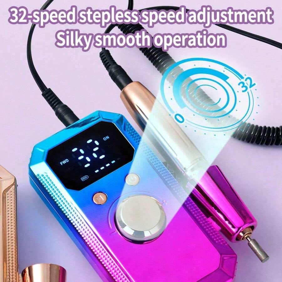 Lightweight, Portable And Easy-To-Operate Nail Drill, Essential Nail Drill And Electric Manicure Set. Can Be Used As Gel Nail Polish Buffer And Ladies Nail Care. Equipped With 13# Grinding Head And 20