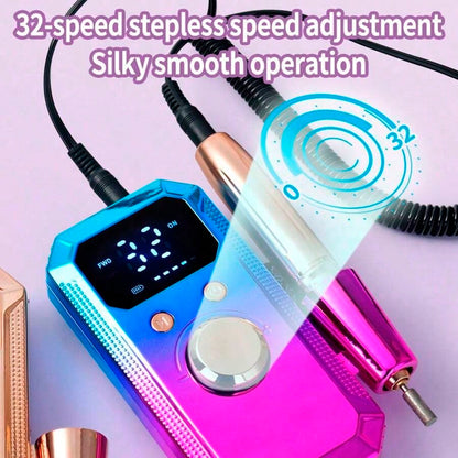 Lightweight, Portable And Easy-To-Operate Nail Drill, Essential Nail Drill And Electric Manicure Set. Can Be Used As Gel Nail Polish Buffer And Ladies Nail Care. Equipped With 13# Grinding Head And 20