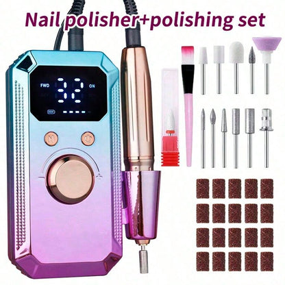 Lightweight, Portable And Easy-To-Operate Nail Drill, Essential Nail Drill And Electric Manicure Set. Can Be Used As Gel Nail Polish Buffer And Ladies Nail Care. Equipped With 13# Grinding Head And 20