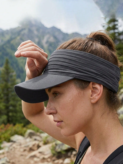 Lightweight Visor Cap With Wide Brim For UV Protection Breathable Golf Hats Women Men Stretchy Tennis Hat Sunshade Athletic Headbands Caps For Summer Beach Vacations Outdoor Running Sports Sun Headwea