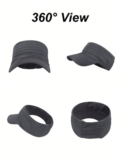 Lightweight Visor Cap With Wide Brim For UV Protection Breathable Golf Hats Women Men Stretchy Tennis Hat Sunshade Athletic Headbands Caps For Summer Beach Vacations Outdoor Running Sports Sun Headwea