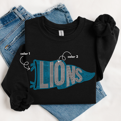Lions Pennant Banner SPANGLES TRANSFER