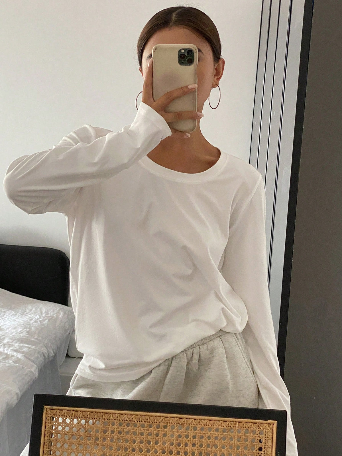 Livesso Women Solid Color Crew Neck Casual Long Sleeve T-Shirt,Fall Clothes