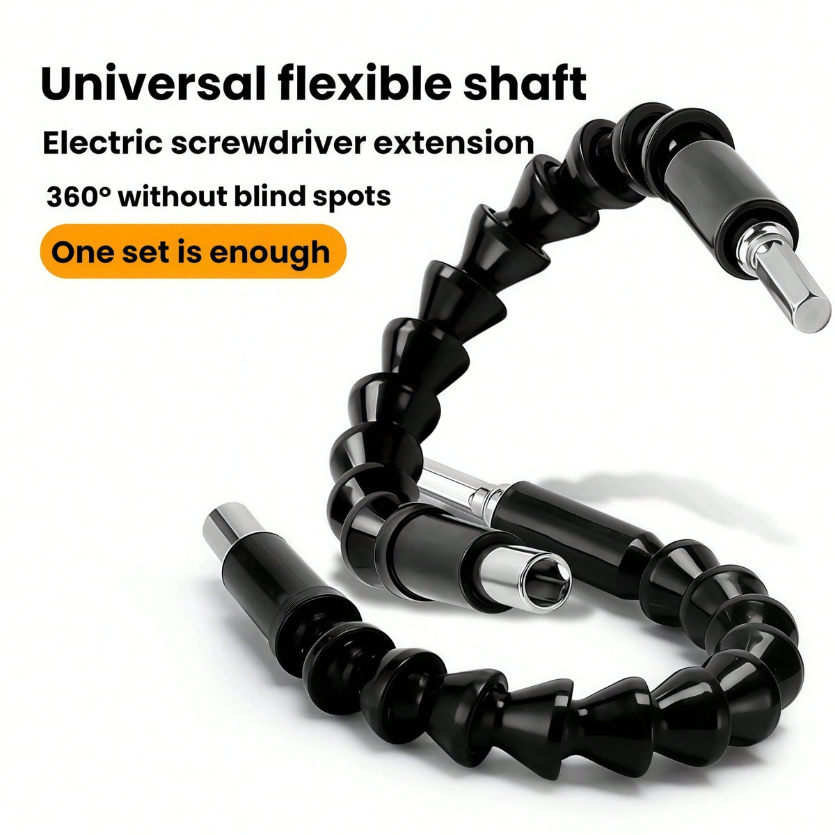 Luckybutterfy 1pc Universal Flexible Drill Extension Rod, Electric Screwdriver Drill Adapter: 360° Multi-Angle Connection Rod, Suitable For Precise Drilling In Tight Spaces, Fits Any Drill Bit- No Ex