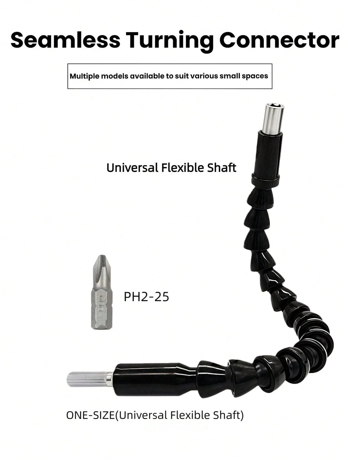 Luckybutterfy 1pc Universal Flexible Drill Extension Rod, Electric Screwdriver Drill Adapter: 360° Multi-Angle Connection Rod, Suitable For Precise Drilling In Tight Spaces, Fits Any Drill Bit- No Ex