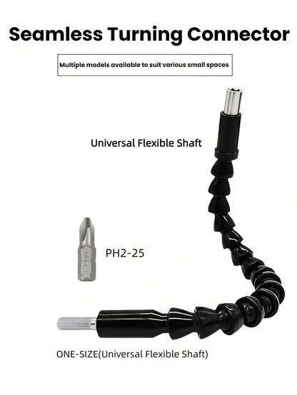 Luckybutterfy 1pc Universal Flexible Drill Extension Rod, Electric Screwdriver Drill Adapter: 360° Multi-Angle Connection Rod, Suitable For Precise Drilling In Tight Spaces, Fits Any Drill Bit- No Ex