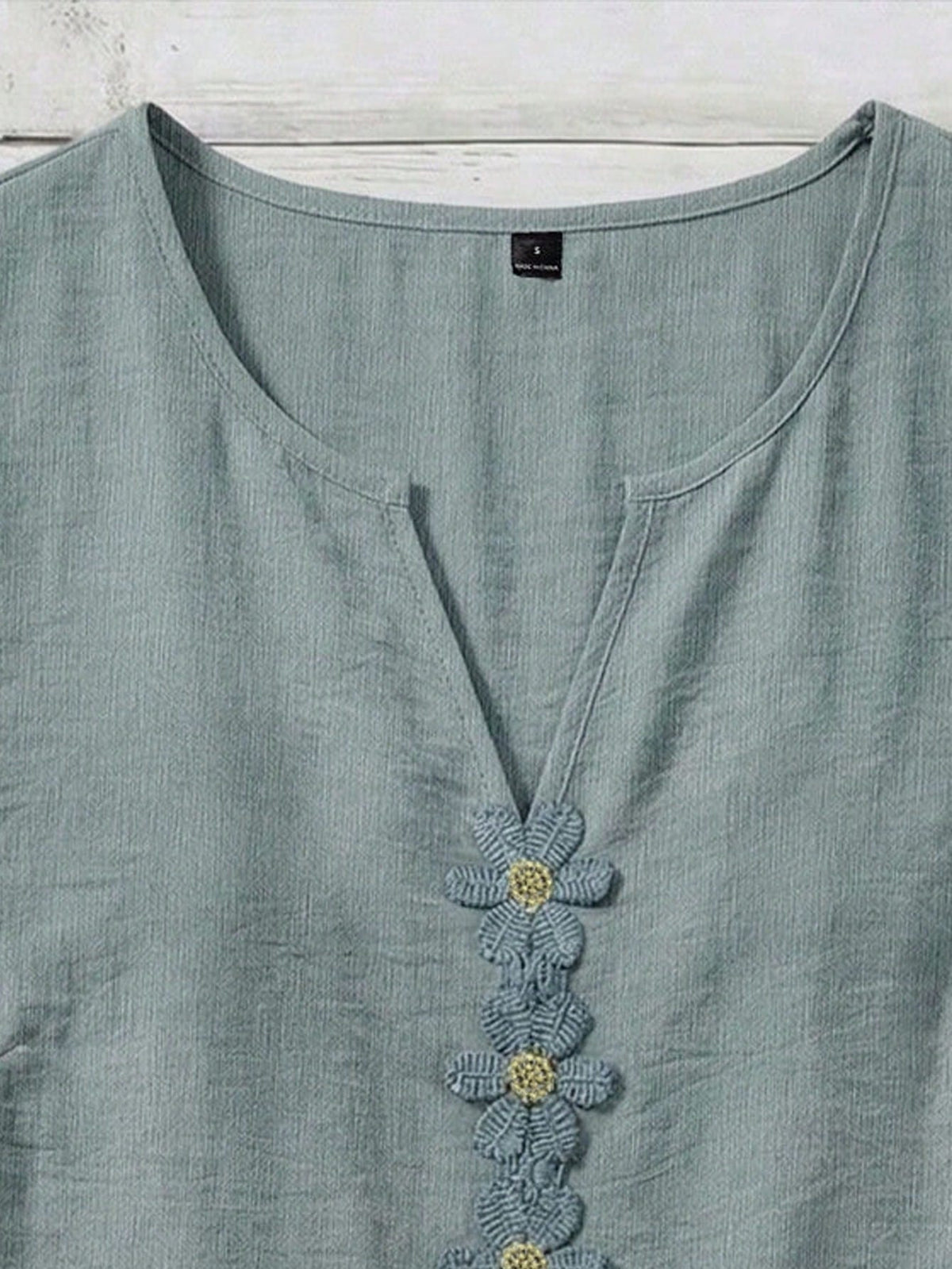 LUNE CURVE Plus Size Woven Casual Boho Resort Daily Vacation Commuting And Office Wear Summer Women's Shirt Dusty Blue