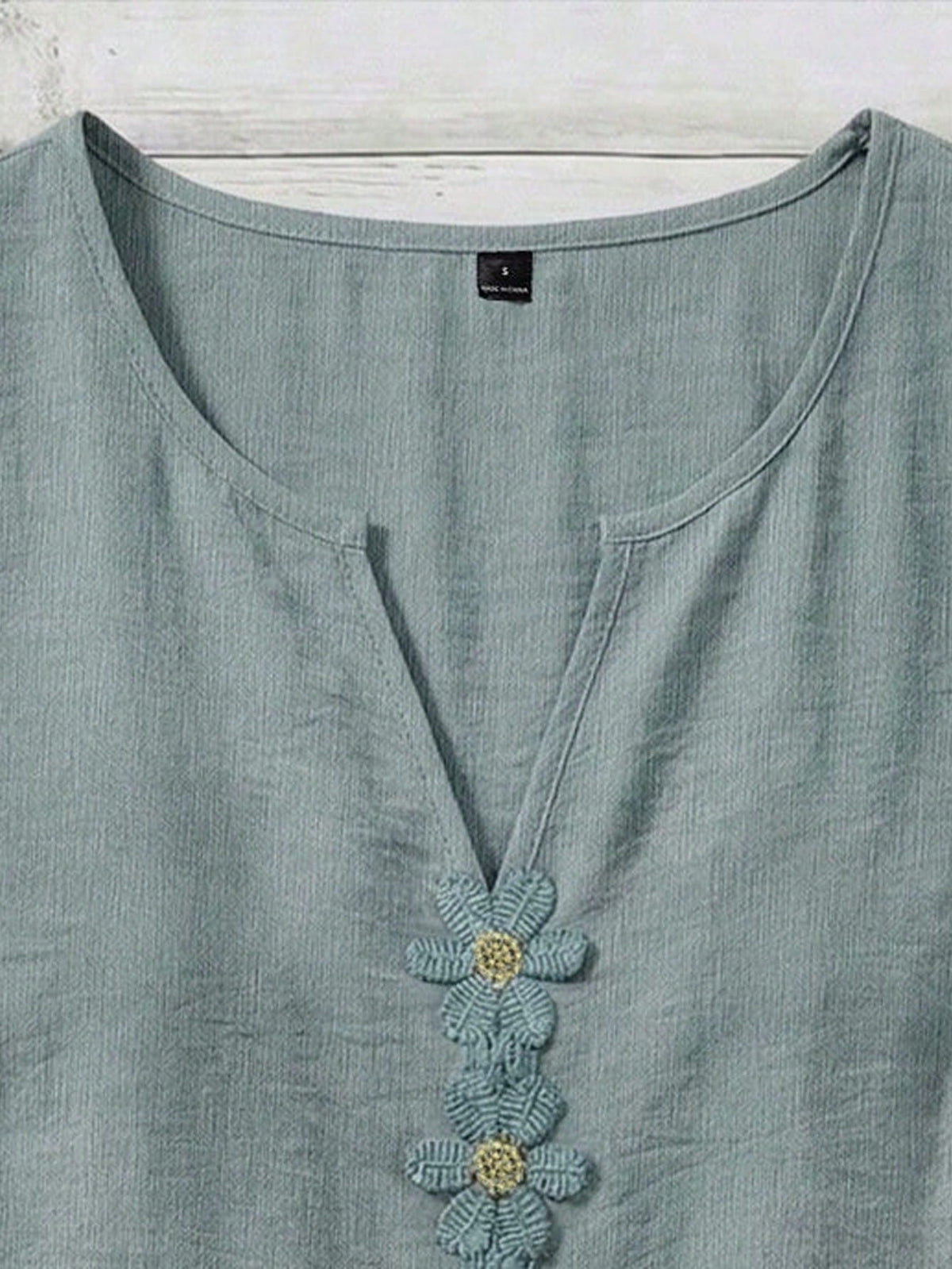 LUNE CURVE Plus Size Woven Casual Boho Resort Daily Vacation Commuting And Office Wear Summer Women's Shirt Dusty Blue
