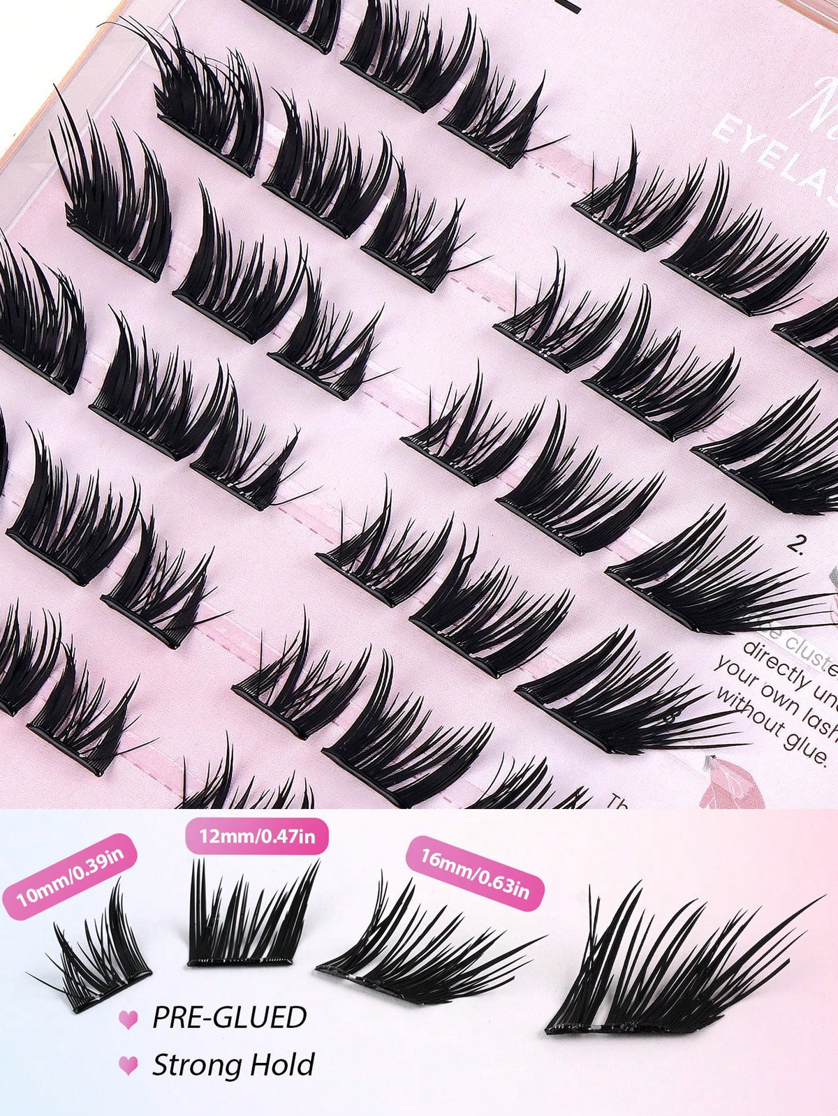 MAANGE 36 Clusters Glue-Free Self-Adhesive False Eyelashes, Ultra-Dense Fox-Style Segmented Self-Adhesive Eyelashes, Suitable For Beginners, Reusable, Portable Boxed For Travel, Commuting, Work, Datin