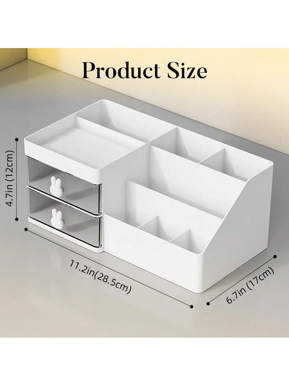 Makeup Organizer, Cosmetic Desk Storage Box With Drawers Skincare Organizers For Dressing Table, Countertop, Bathroom Counter, Vanity Holder For Brushes, Lotions, Lipstick, Perfume