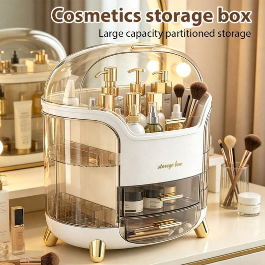 Makeup Storage Box, Skincare Storage Box, Tabletop Makeup Storage Box With Lid And Drawers, Makeup Product Storage Box, Specially Designed For Women And Girls, And A Birthday Gift.