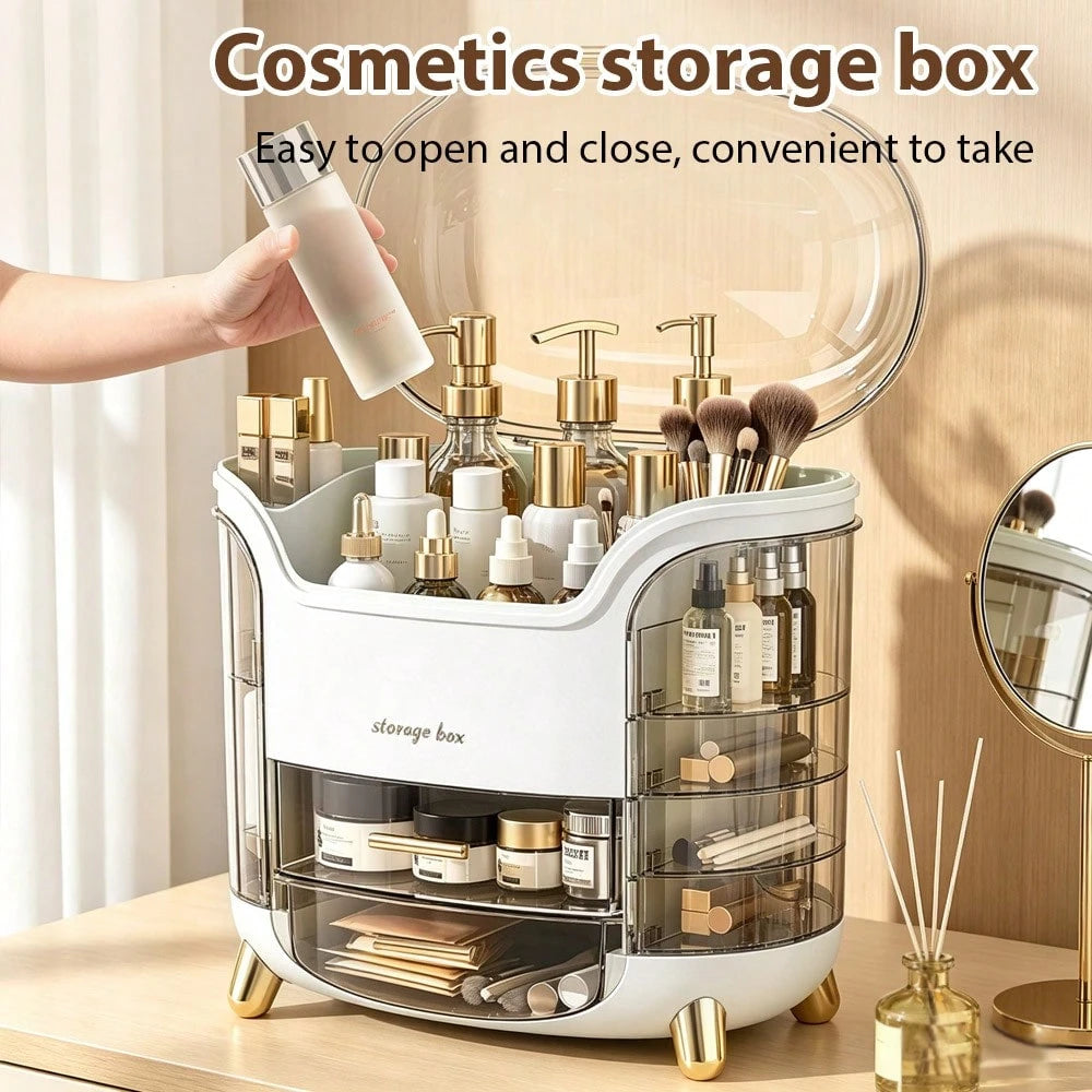 Makeup Storage Box, Skincare Storage Box, Tabletop Makeup Storage Box With Lid And Drawers, Makeup Product Storage Box, Specially Designed For Women And Girls, And A Birthday Gift.