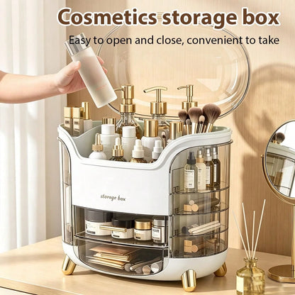 Makeup Storage Box, Skincare Storage Box, Tabletop Makeup Storage Box With Lid And Drawers, Makeup Product Storage Box, Specially Designed For Women And Girls, And A Birthday Gift.