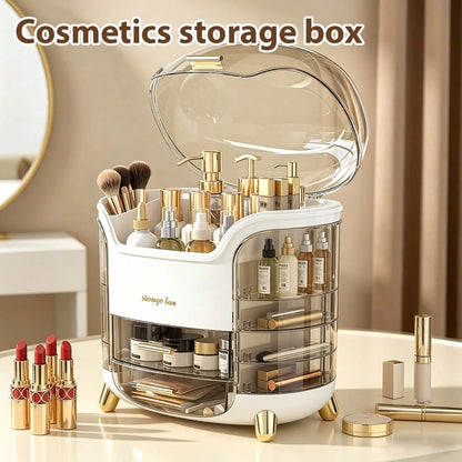 Makeup Storage Box, Skincare Storage Box, Tabletop Makeup Storage Box With Lid And Drawers, Makeup Product Storage Box, Specially Designed For Women And Girls, And A Birthday Gift.