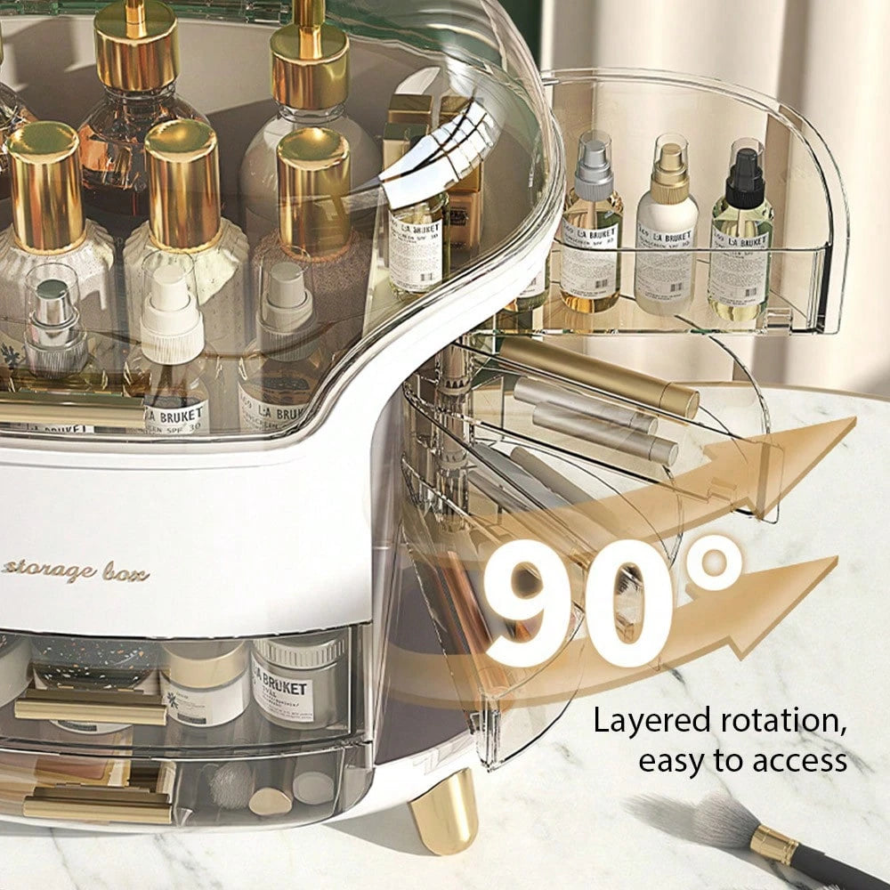 Makeup Storage Box, Skincare Storage Box, Tabletop Makeup Storage Box With Lid And Drawers, Makeup Product Storage Box, Specially Designed For Women And Girls, And A Birthday Gift.