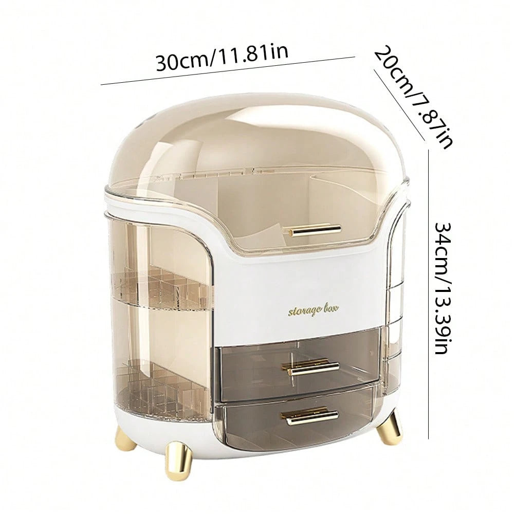 Makeup Storage Box, Skincare Storage Box, Tabletop Makeup Storage Box With Lid And Drawers, Makeup Product Storage Box, Specially Designed For Women And Girls, And A Birthday Gift.