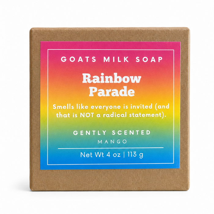 Mango Rainbow Pride Parade 4 oz Goat Milk Soap