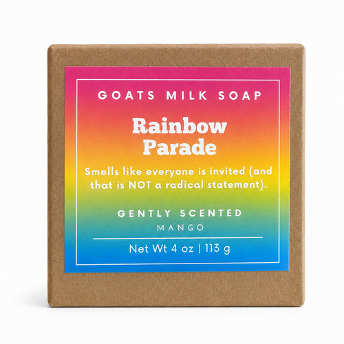 Mango Rainbow Pride Parade 4 oz Goat Milk Soap