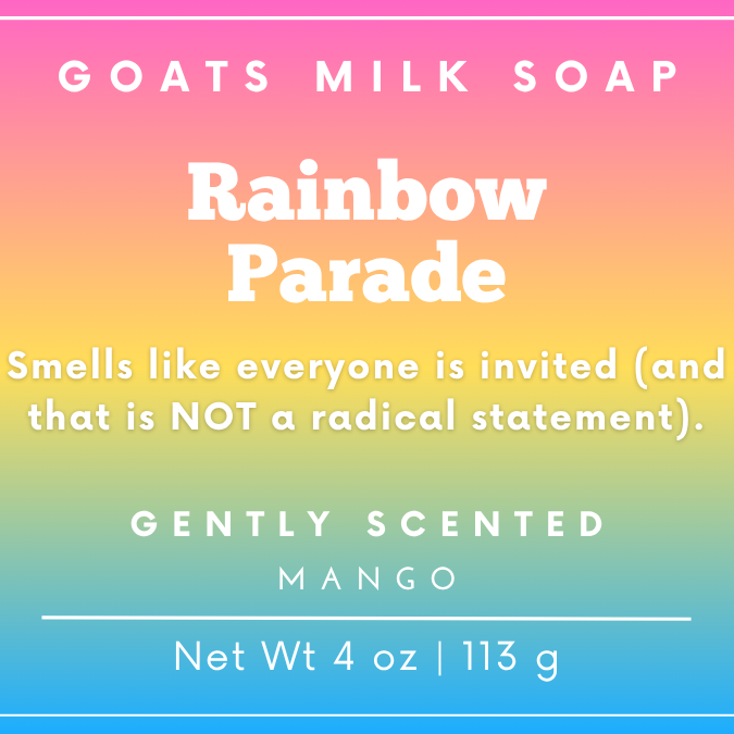 Mango Rainbow Pride Parade 4 oz Goat Milk Soap