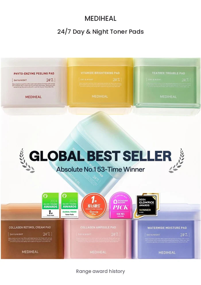 MEDIHEAL original 24/7 toner-pad range award history
