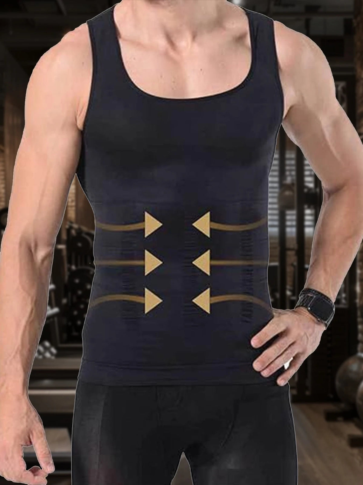 Men's 3 Pack Compression Shirts For Men Shapewear Body Shaper Waist Trainer Vest Workout Tank Tops Abdomen Undershirts For Daily Sport Workout Fitness