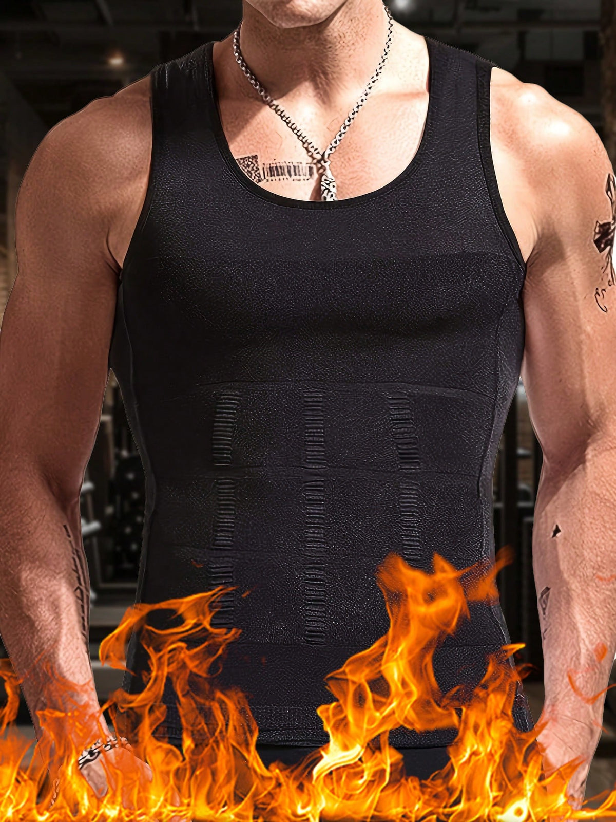 Men's 3 Pack Compression Shirts For Men Shapewear Body Shaper Waist Trainer Vest Workout Tank Tops Abdomen Undershirts For Daily Sport Workout Fitness