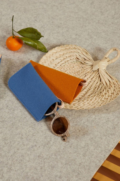 Merino Wool Felt Eyeglass Sleeve, Orange