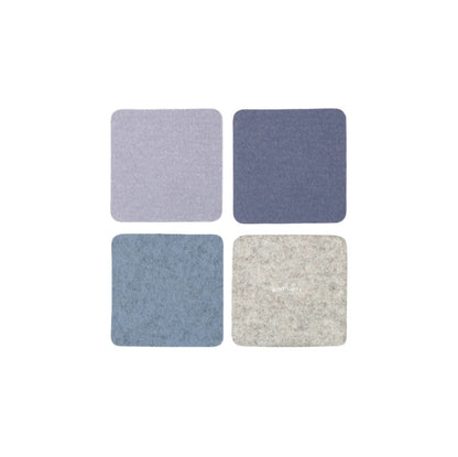 Merino Wool Felt Multi Color Coasters Set of 4, Square