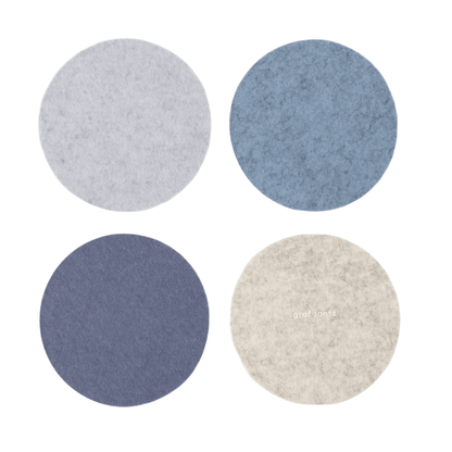 Merino Wool Round Coasters, Multi-Color Set of 4, Brisk