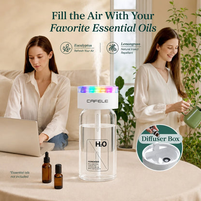 Mini Humidifier, Portable Wireless Desktop Humidifier, USB-C Rechargeable Personal Atomizer With Adjustable Length, Quiet 28 DB Operation, Leak-Proof Design Suitable For Cars, Bedrooms, And Offices.