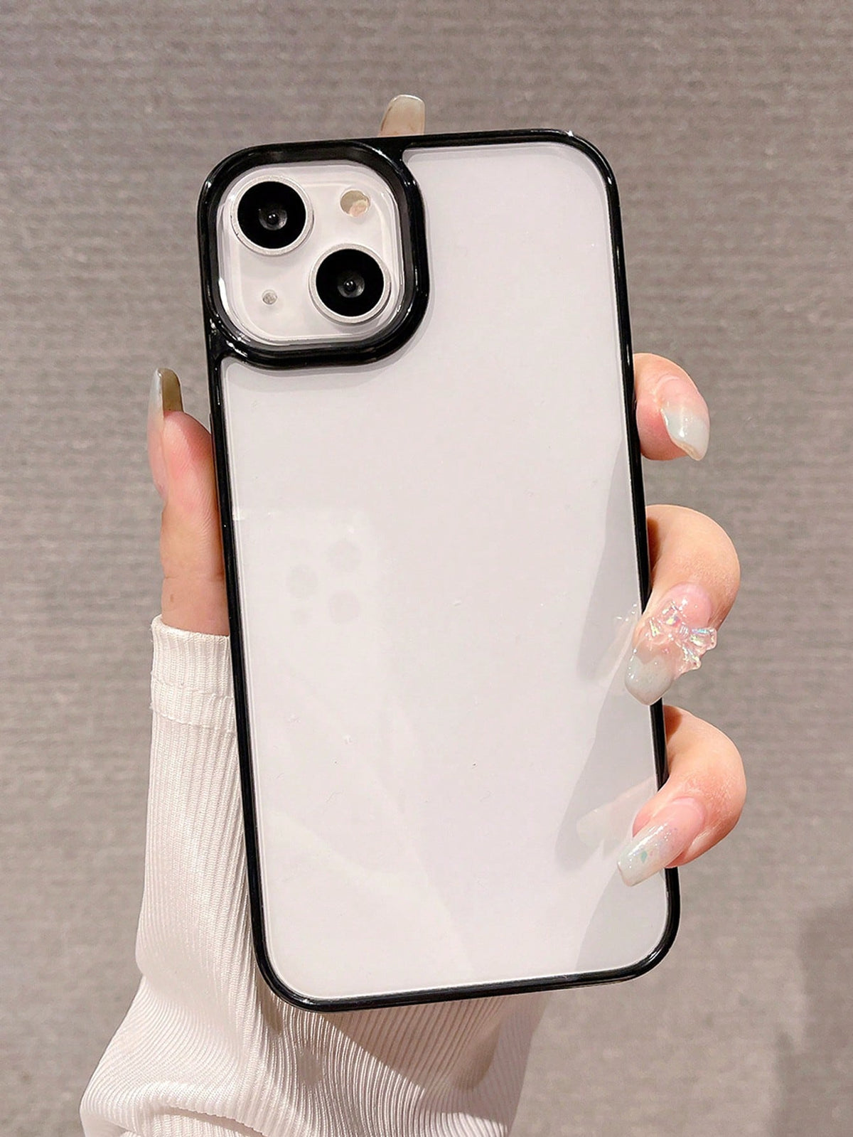 Minimalist Black Solid Color Basic Acrylic Transparent Phone Case Suitable For IPhone 17 Pro Max/17 Pro/17/17 Air/16 Pro Max/16/16 Pro/16 Plus/15/15 Pro Max/15 Pro/15 Plus/11/12/13/14 Pro Max/XS/XR/11